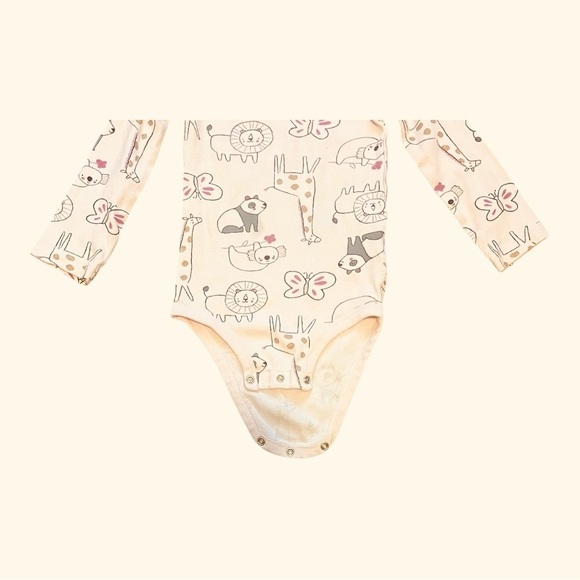 Carter's Animal Print Baby24 Month Onesie pink long sleeves snap closure cotton - Picture 4 of 6